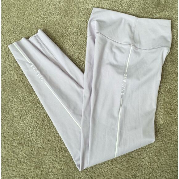 Aerie Offline Goals Leggings Sz M Red Tan Animal Print High Rise 7/8 Length EUC - Picture 2 of 11